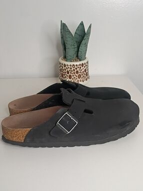 Birkenstock Boston clogs Black Oiled Leather Size 42 Men's 9–9.5 US Women's 11
